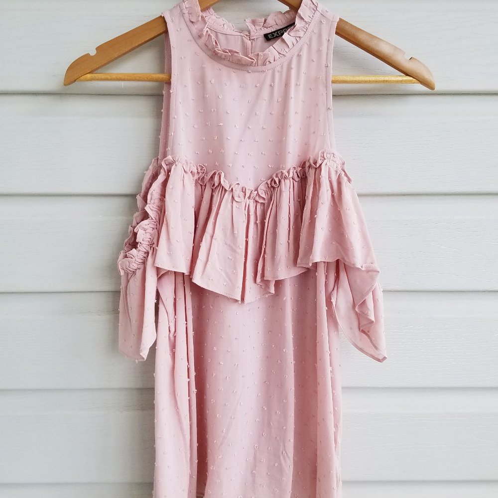 Express Pink Off the Shoulder Halter Top.